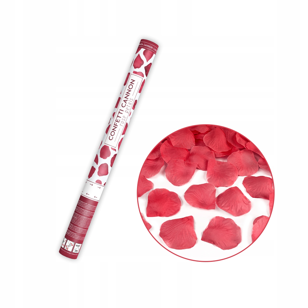 

Tuba Strzelająca płatki róż czerwone 60 cm