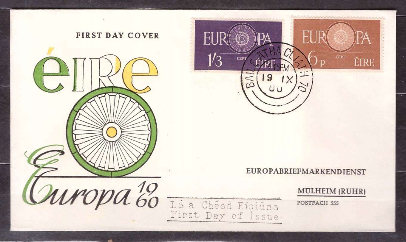 Irlandia CEPT Europa koperta FDC 1960 (1)