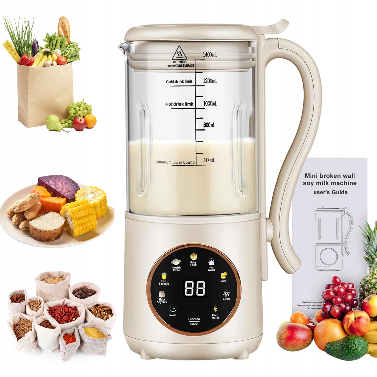 Kalichový Mixér Na Smoothie KOKTEJLY1400 ml 600 W Automatické Čištění