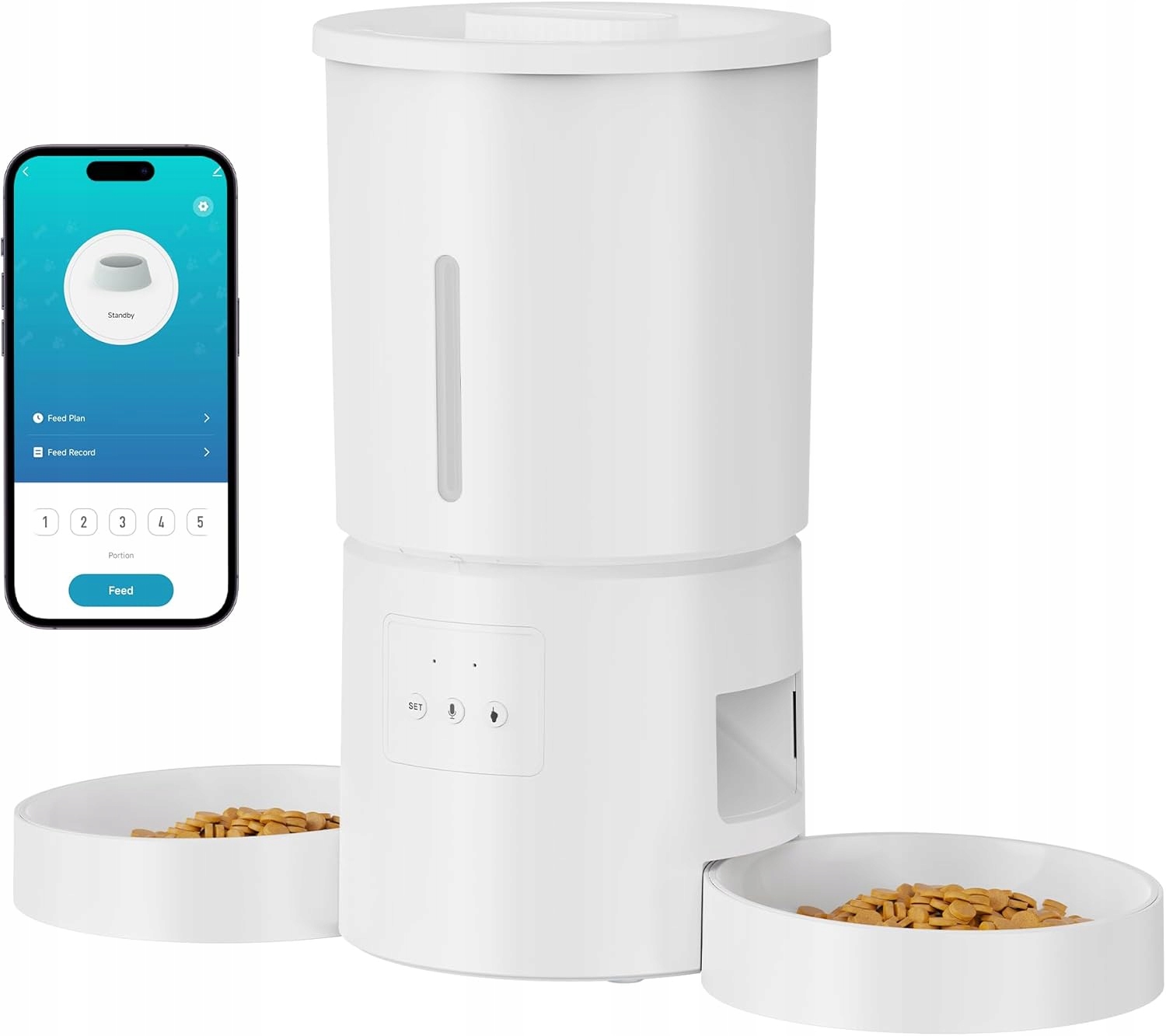 Aonboy SC-A90 Automat do karmy dla kotów WiFi 2.4GHz 5000ml z rozdzielaczem