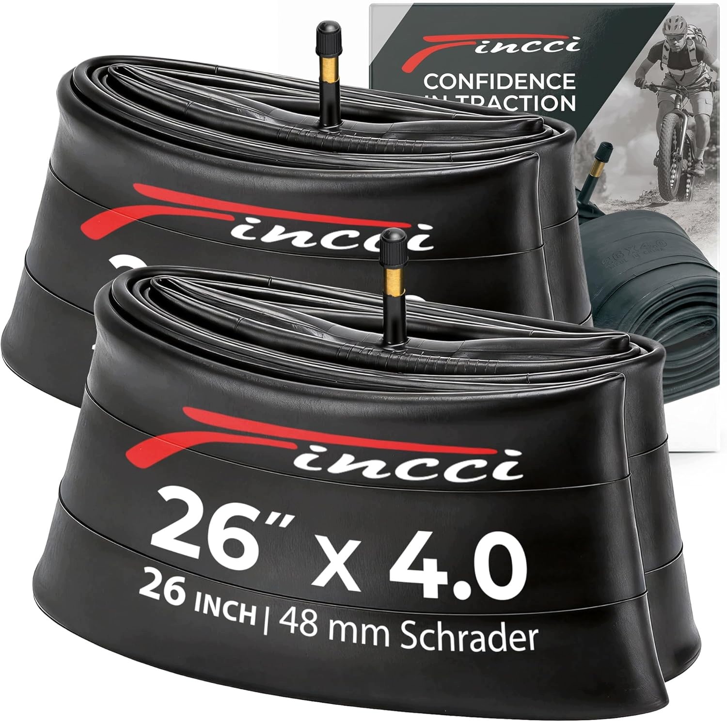 Fincci Sada 2ks Duše 26 x 4,0" 48 mm Ventil Schrader Horská kola Mtb