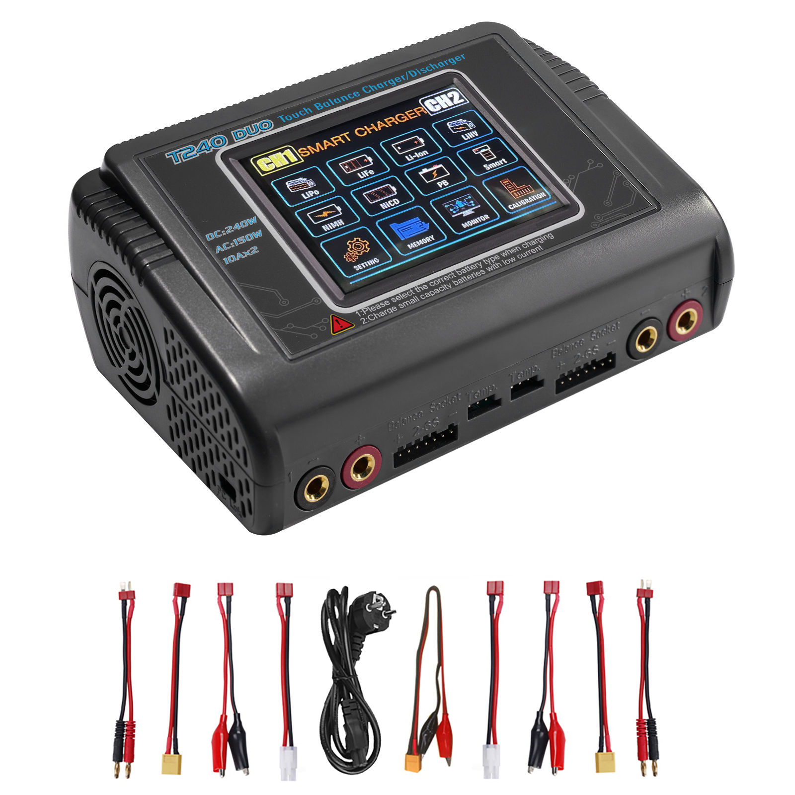 NiMH Nabíječka Htrc AC150W DC 240W 10A pro LiPO Lilon Life LiHV NiCD Pb