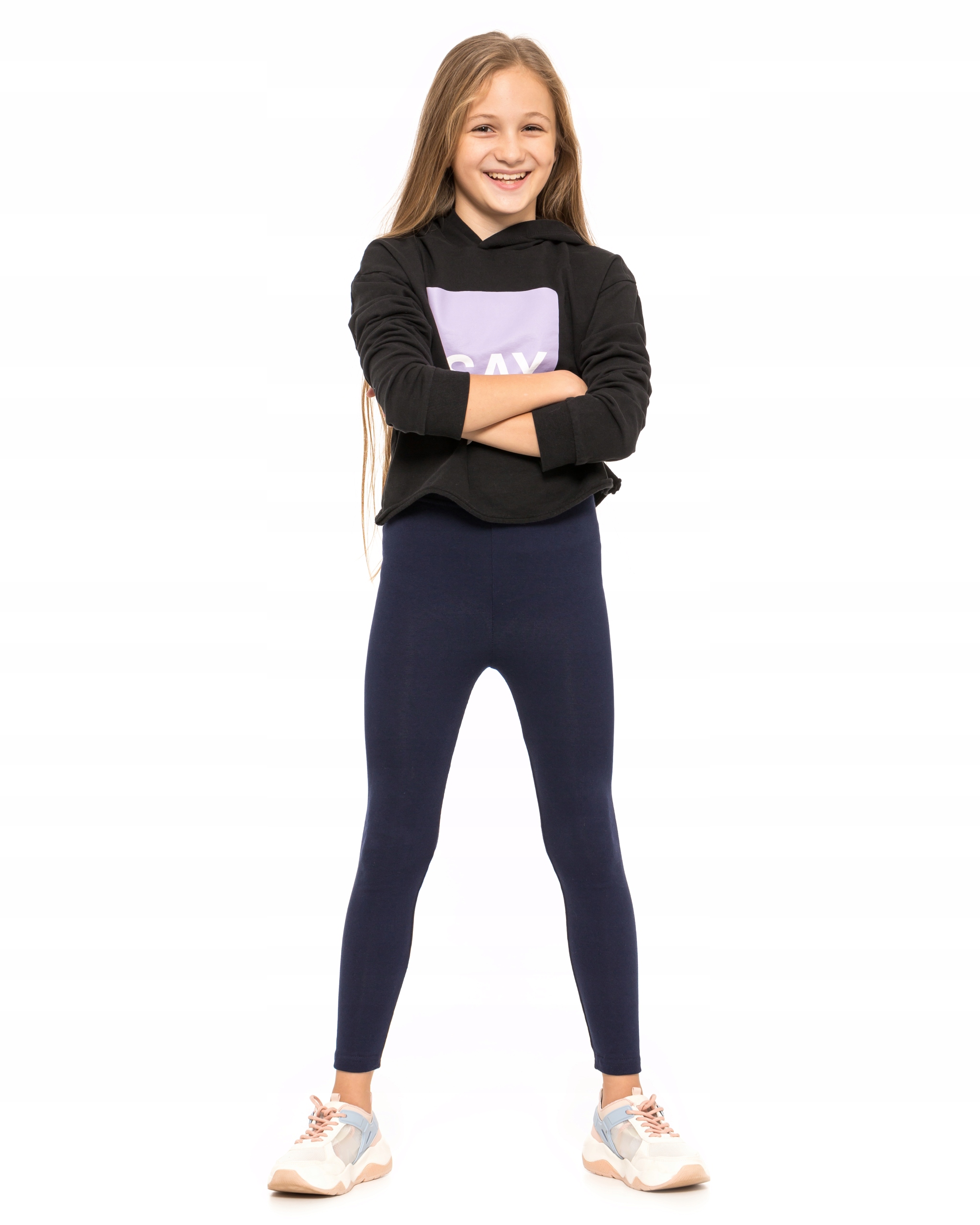 DZIEWCZĘCE LEGGINSY OCIEPLANE GETRY GRANATOWE 158 Marka Inna marka