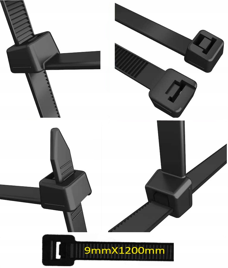 

Opaski Zaciskowe Trytki Drel 10 szt. 9mm x 1200mm