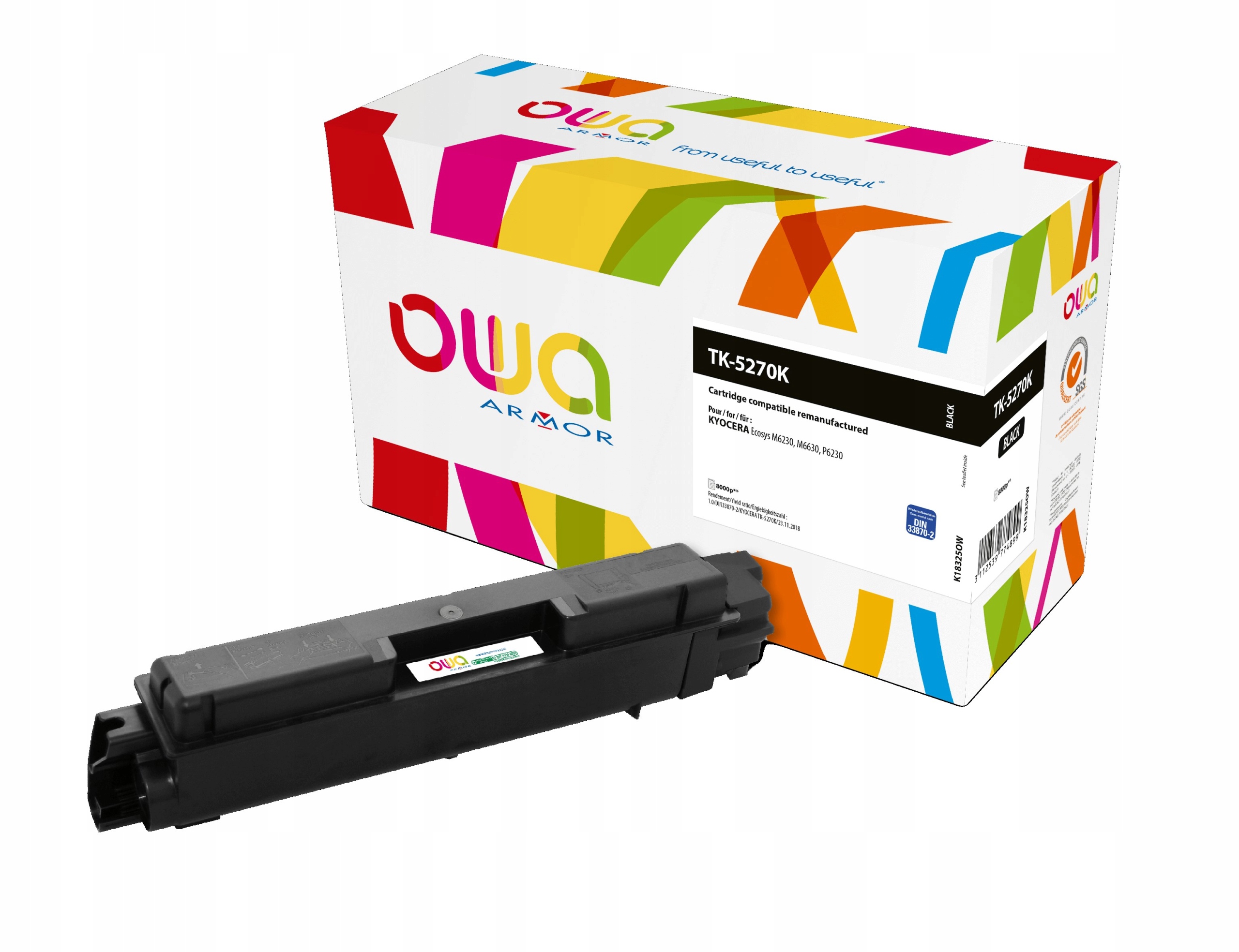 Owa Armor toner kompatibilný s Kyocera TK-5270K, 8000st, čierna/ black…