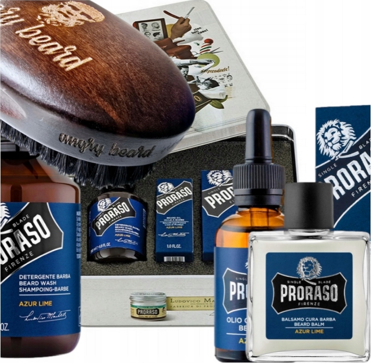 Proraso Sada na vousy Azur Lime Limetka s mořskou břízou Kartáč Angry