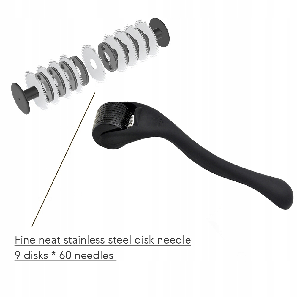 Derma Roller Black Matte Zarost 540 0,3mm Marka Moc Urody