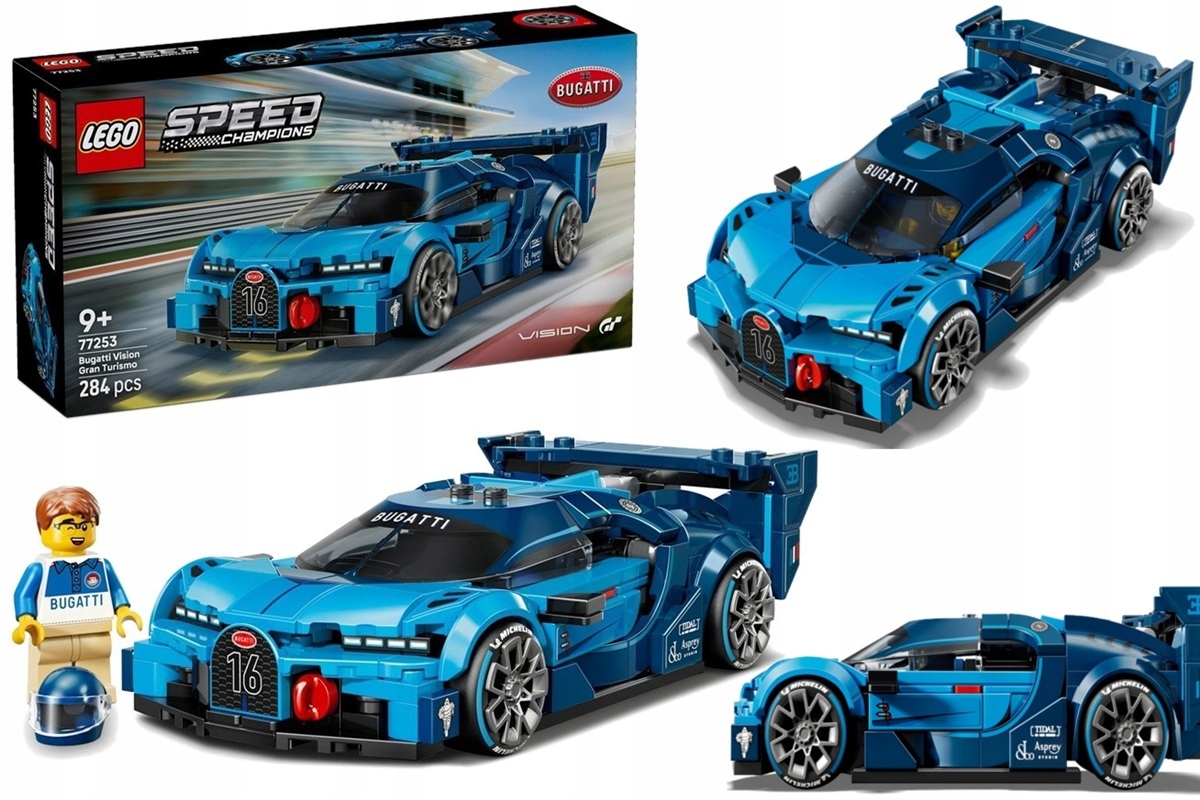 284 dílků stavebnice Lego Speed sportovní vůz Bugatti Vision Gt 77253