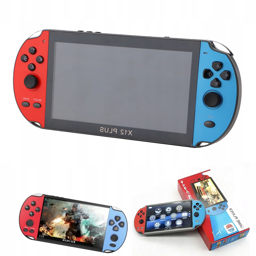 Konsola Przenośna Do Gier Retro Dużo 7" Gier 1000 Prezentów X12 Plus