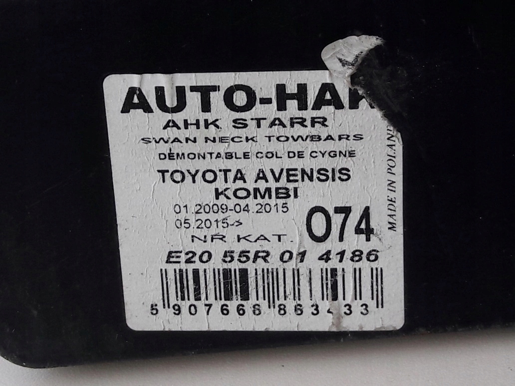 Avensis III T27 Kombi hak holowniczy kula 08-18 Producent Auto-hak