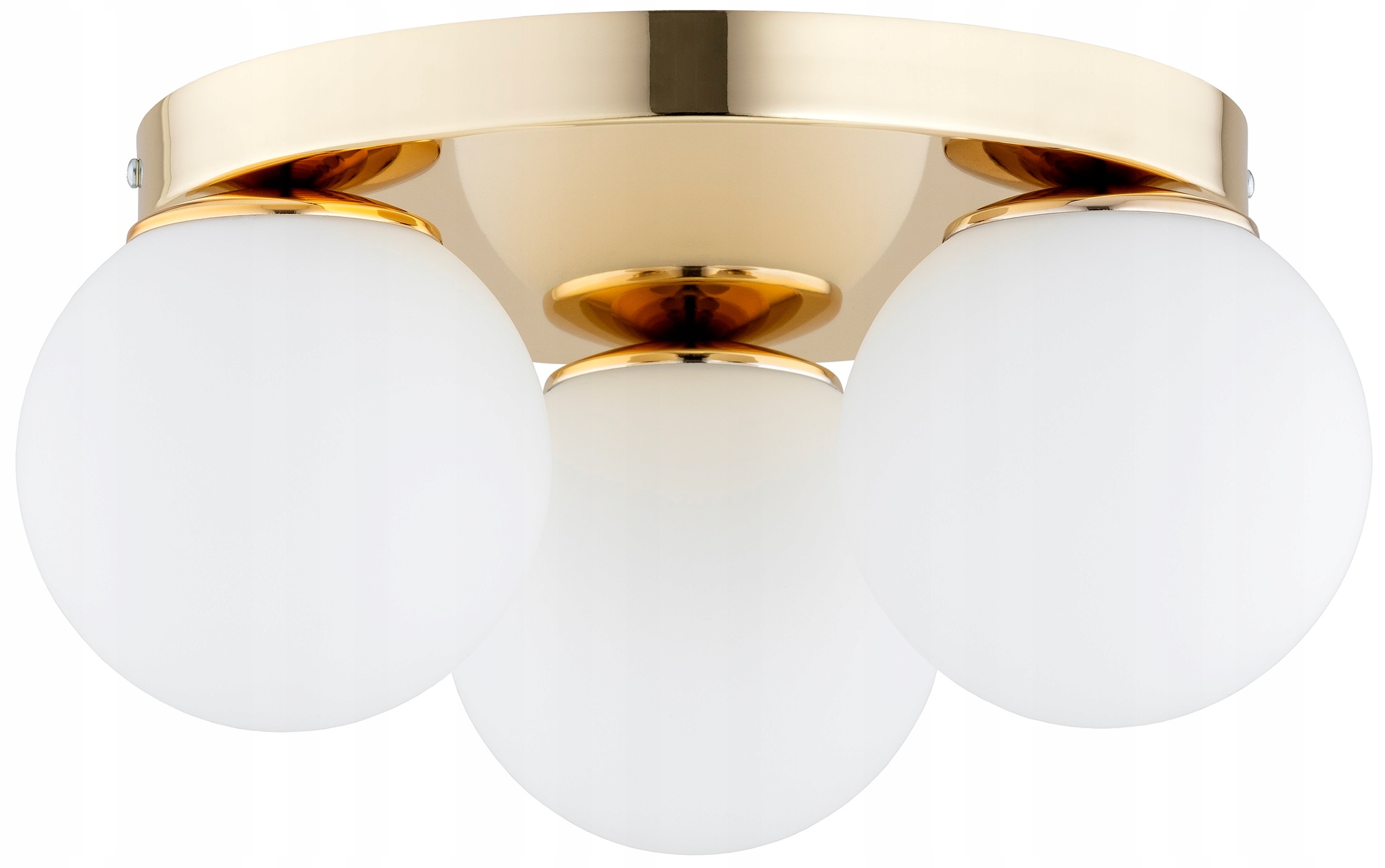 Złota Lampa Wisząca Sufitowa Żyrandol Białe Kule Milo Led E27