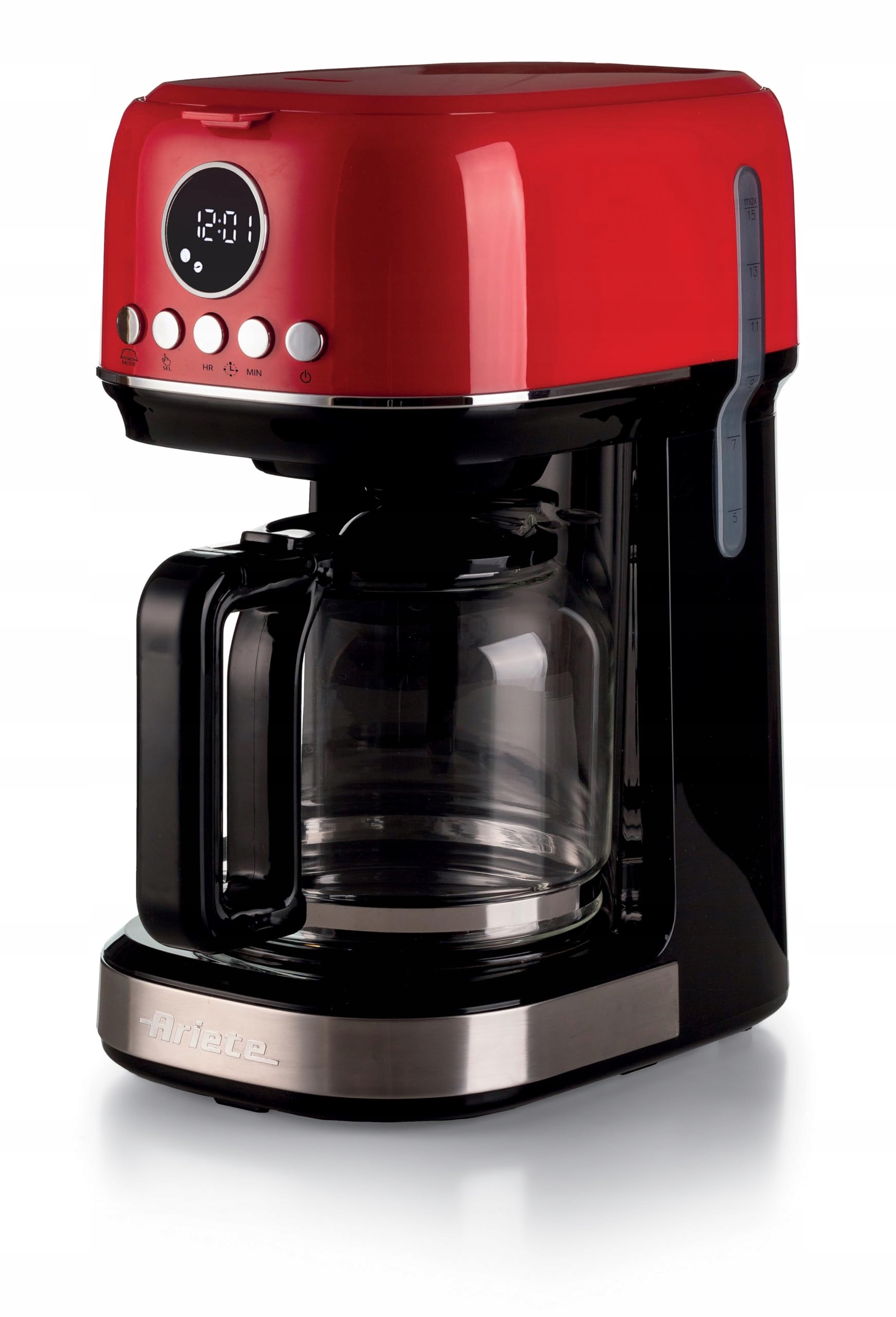 ARIETE Ekspres Do Kawy Z Młynkiem Czerwony 1318 Maxi Cappuccino