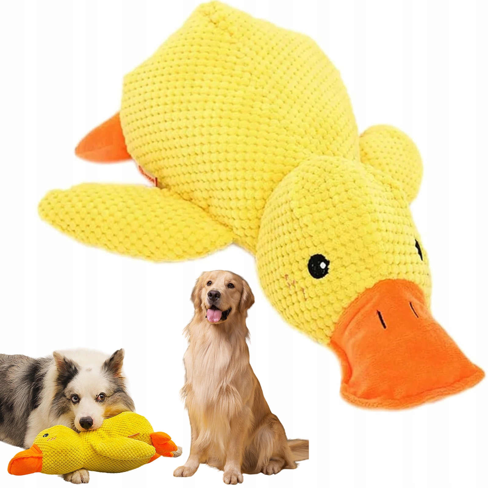 Levně Kachna Plyšák Hračka Pro Středního Psa Kvákající Pískátko Vydržela 45 CM