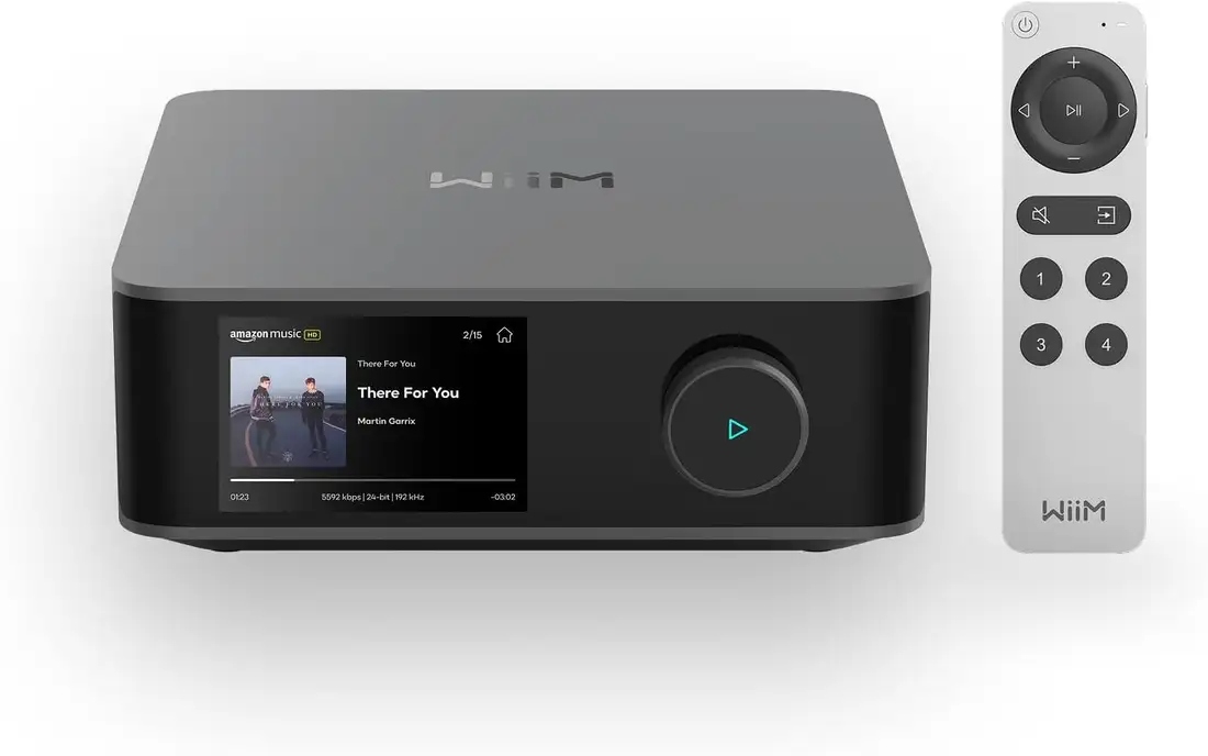 WiiM Amp Ultra (ciemnoszary). Sieciowy wzmacniacz stereo TIDAL, Spotify, BT