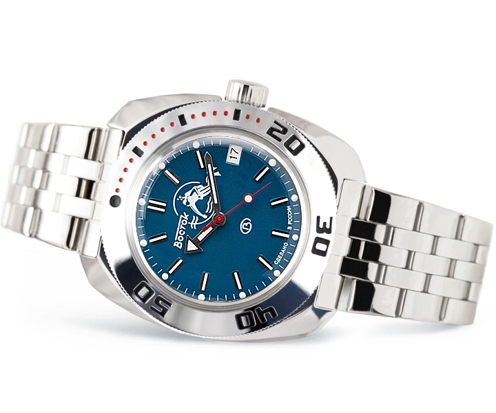 Hodinky Vostok Automat Amfibia Big Diver 710059B Potápěč Modrý