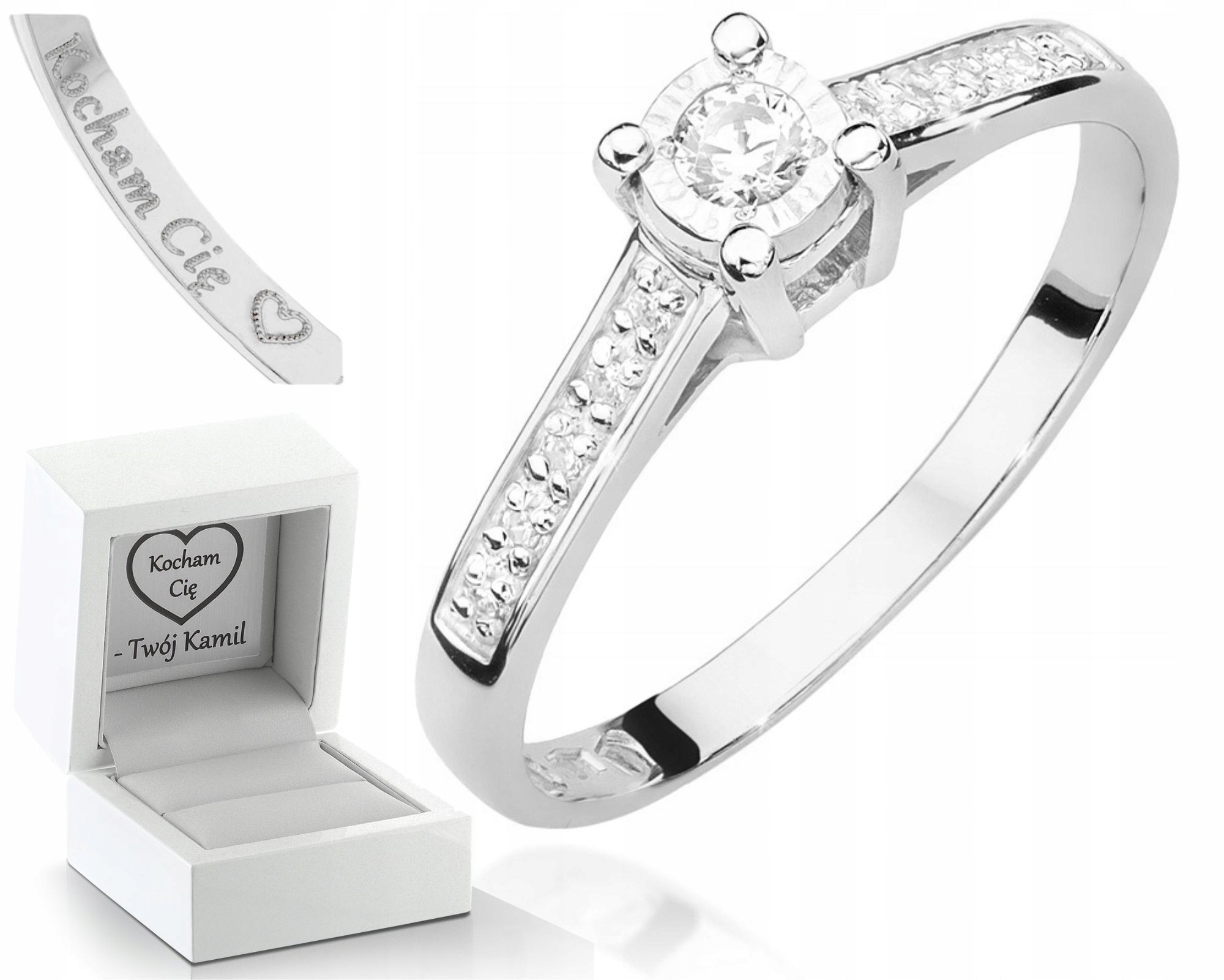 Prstýnek V Bílém Zlatě S Brilianty Gravírování Zlatý Jako Dárek