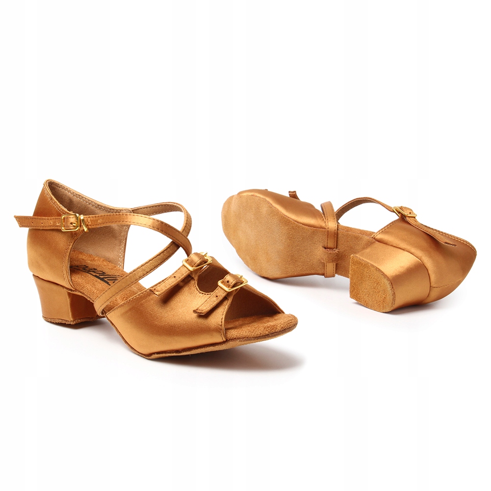 BUTY DO TAŃCA TANECZNE CIELISTE OPALONE KLAMRY 3cm Marka Papilio