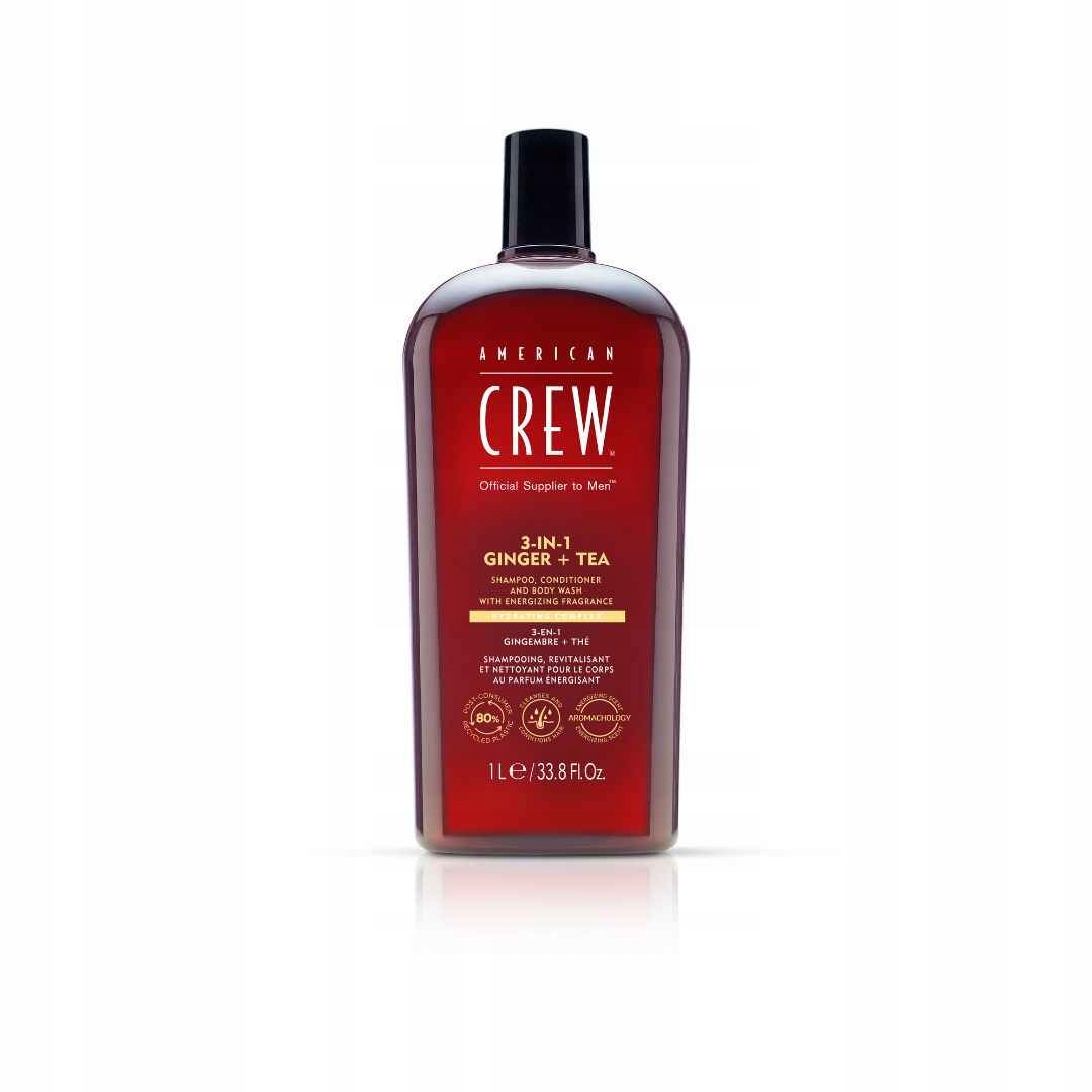 Sprchový gel 3v1 American Crew 1000 ml, svěží vůně zázvoru a čaje