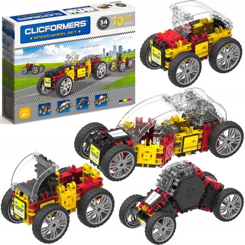 

Klocki 34 El. Clicformers 10W1 Pojazdy Wyścigowe