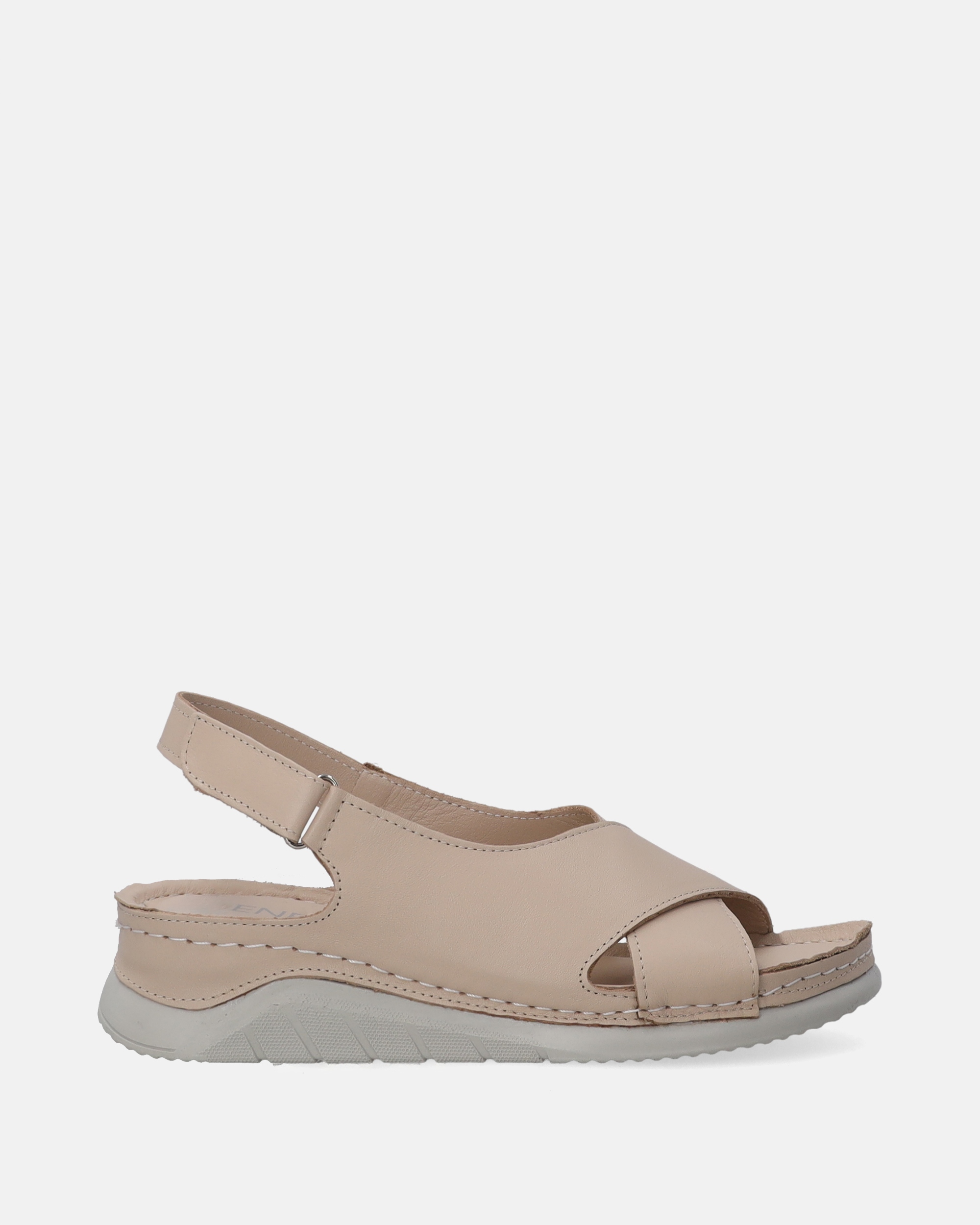 Venezia Skórzane Sandały Damskie Beżowe Rozmiar 37