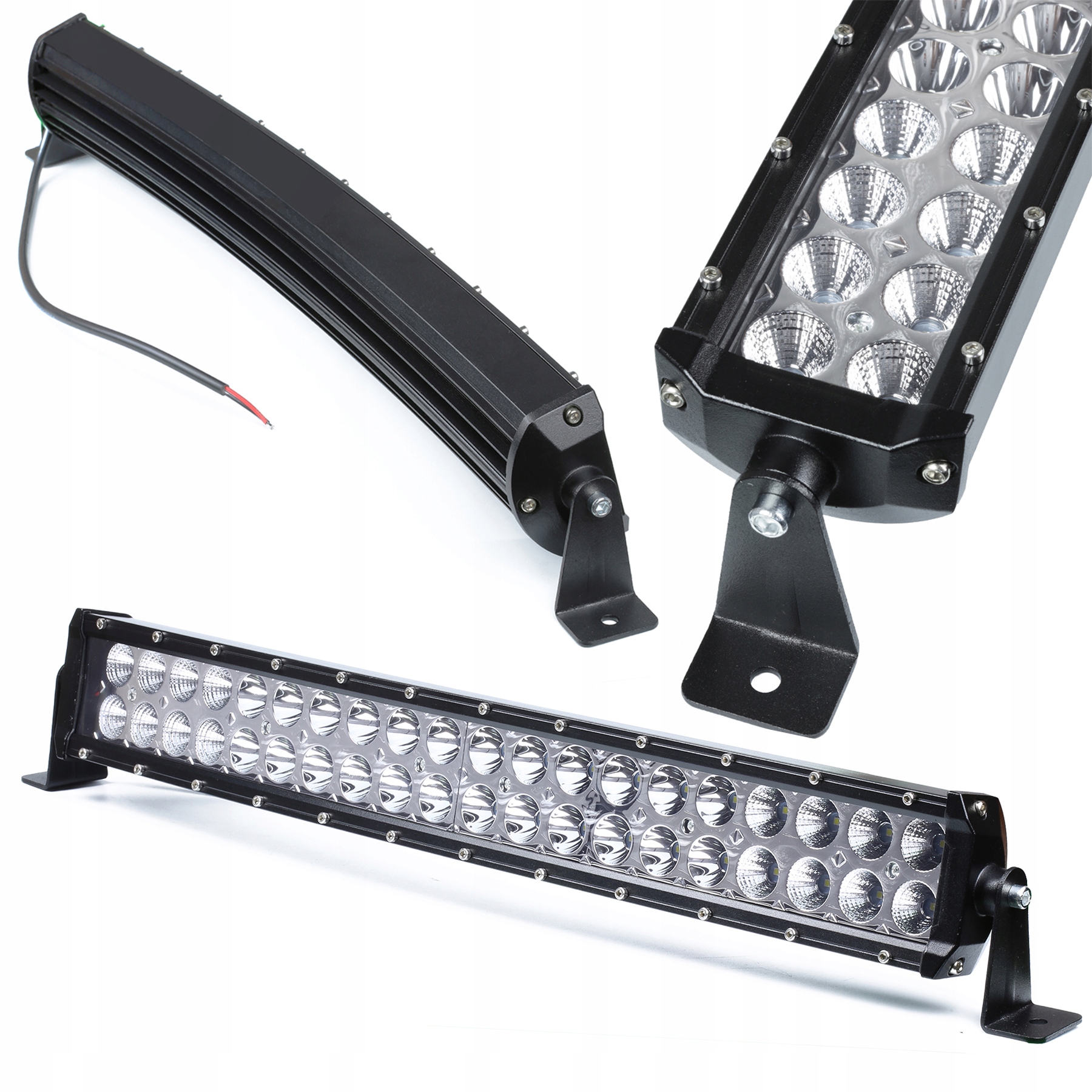 Led Panel Pracovní Lampa Halogenová 120W 9200LM Výkonná Curved Light Bar Ohnutá