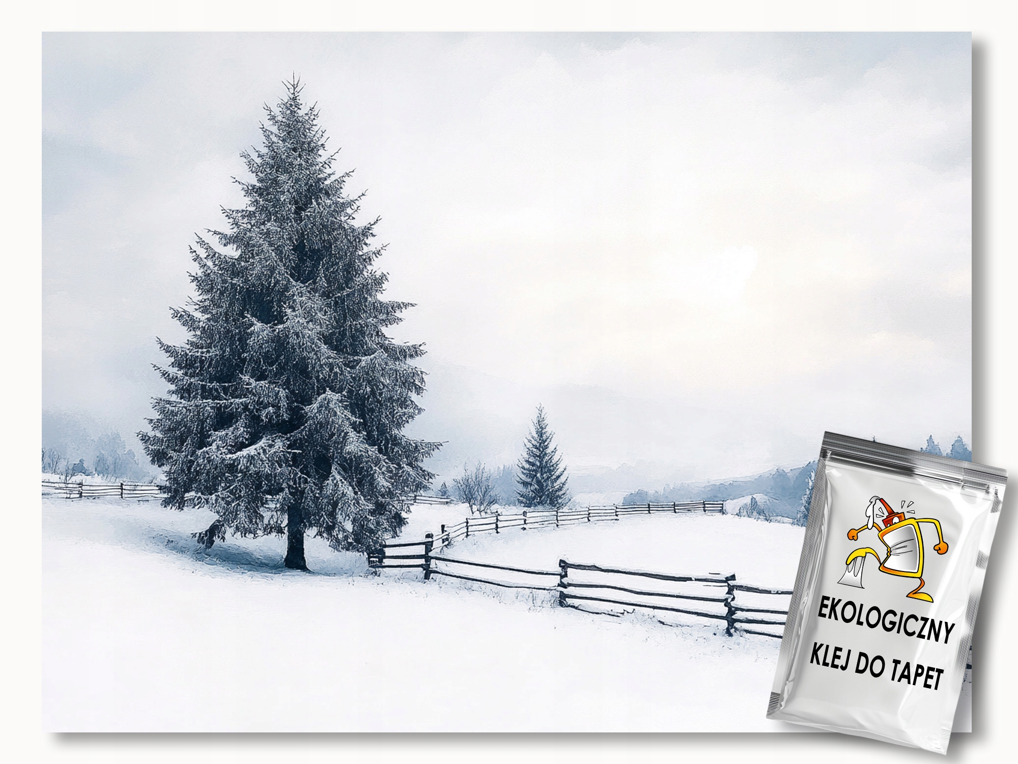 Fototapeta Flizelina Krajina Zima Sníh Mráz Zaspy Dřevo 416x254 130g
