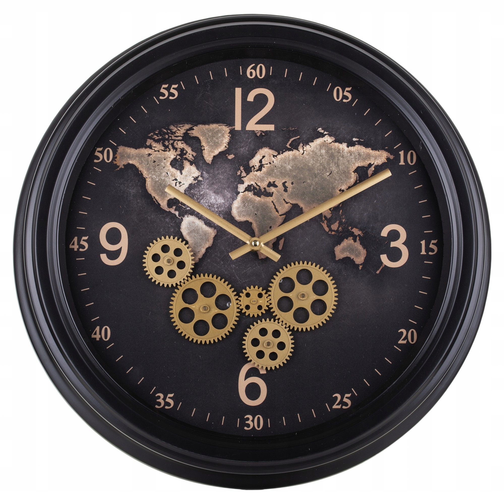 Hodiny Treviso hnedé čierne kovové nástenné