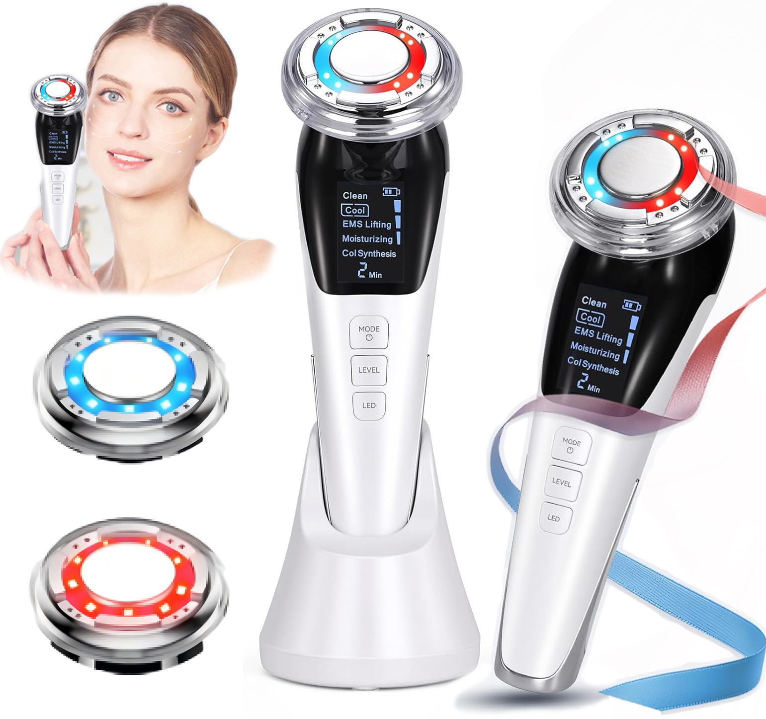 Masážní Přístroj Na Obličej Lifting Ems Redukce Vrásek Bezjehlová Mezoterapie
