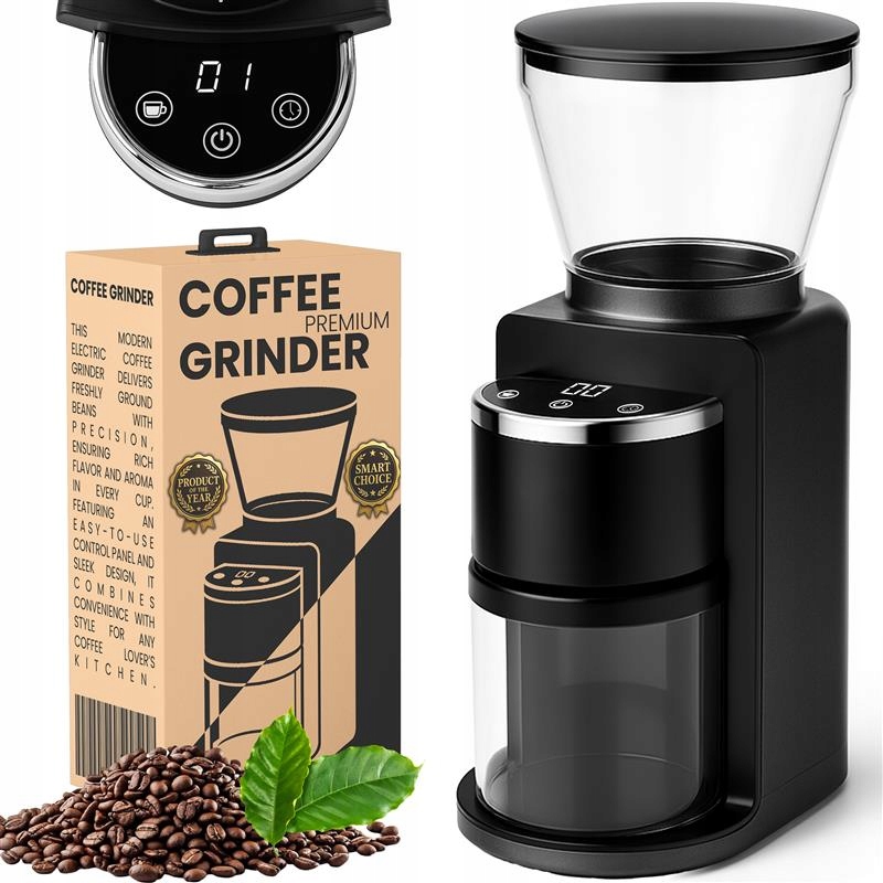 Elektryczny Młynek Do Kawy Żarnowy 180W Automatyczny 52 Poziomy Mielenia