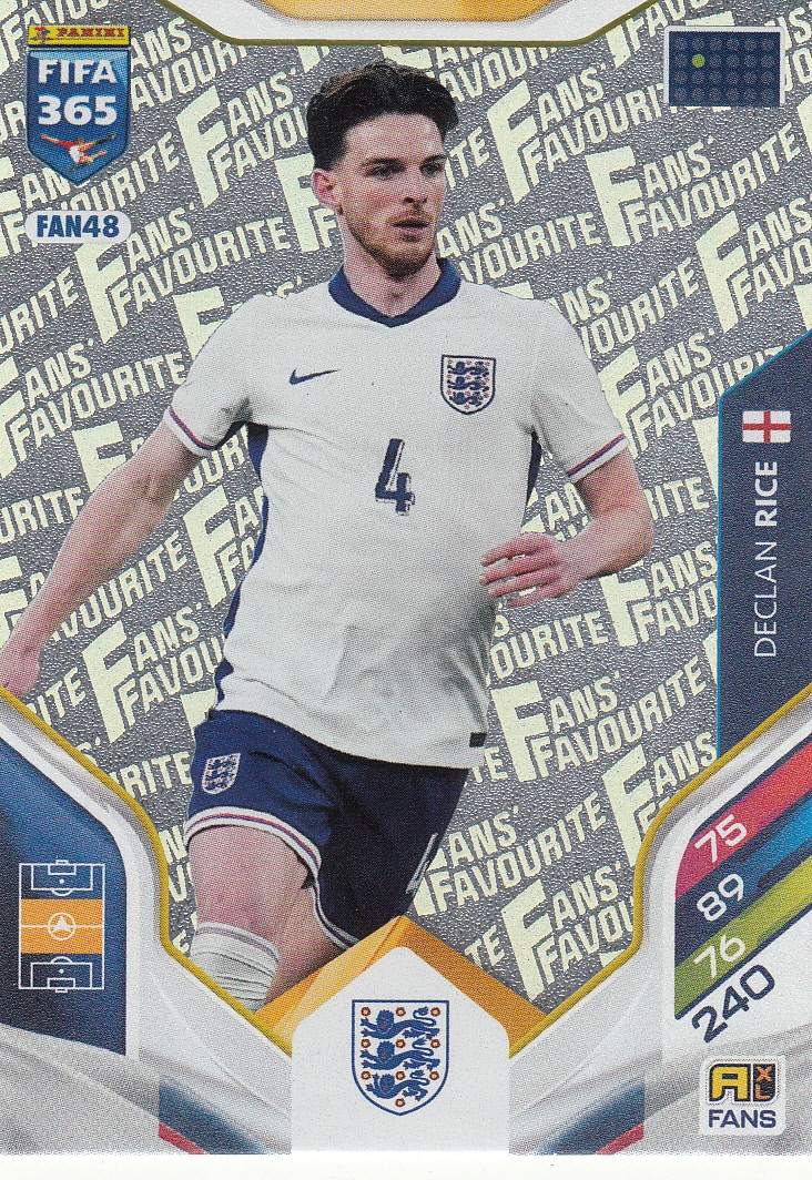 Karta Kolekcjonerska Panini Fifa 365 2026 Fans' Favourite Declan Rice FAN48