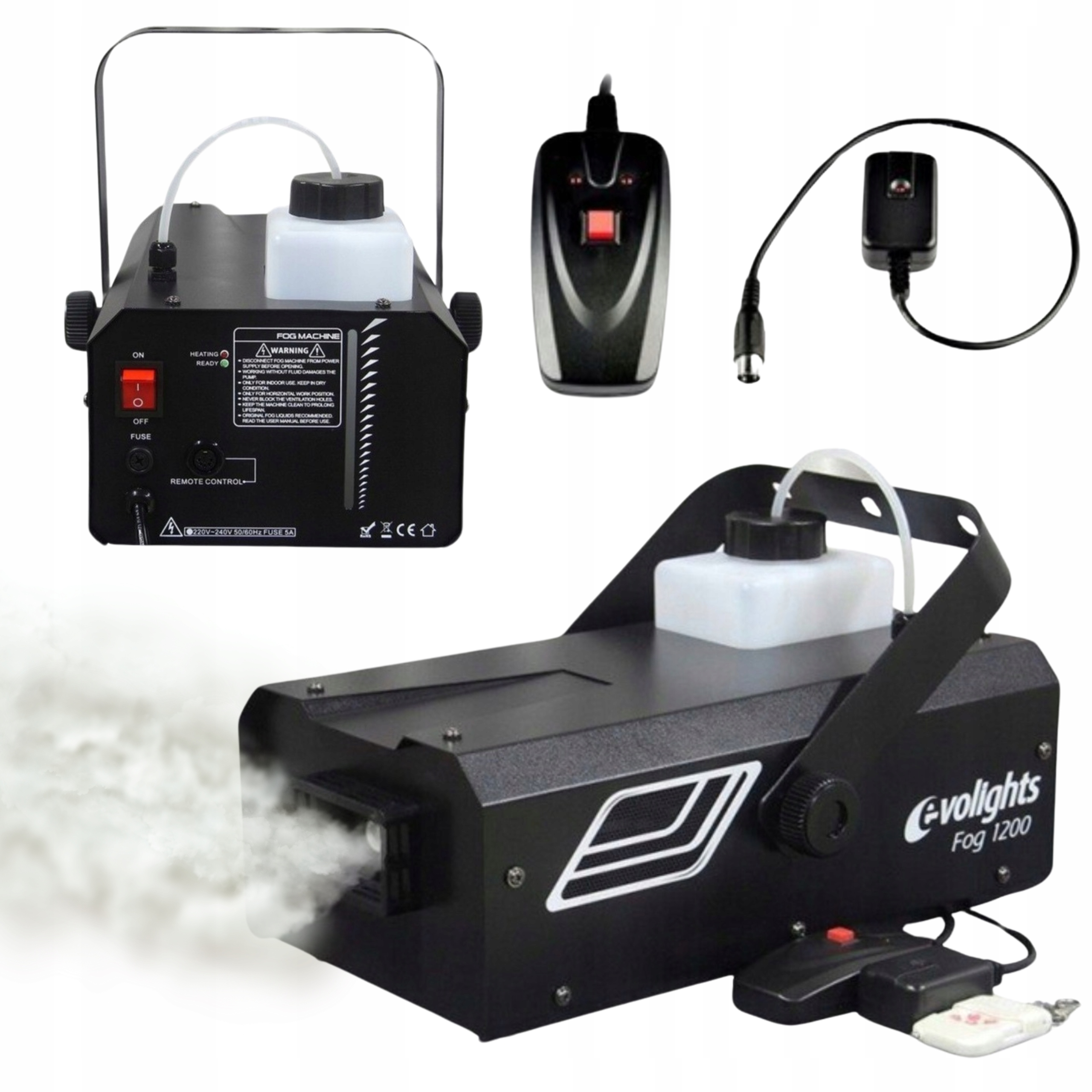 Výrobník Kouře Mlhy Kouřový Stroj Evolights Fog 1200 dálkové ovládání