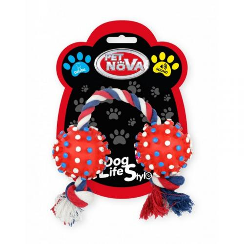 

Petnova dwie czerwone piłki na sznurku 50cm