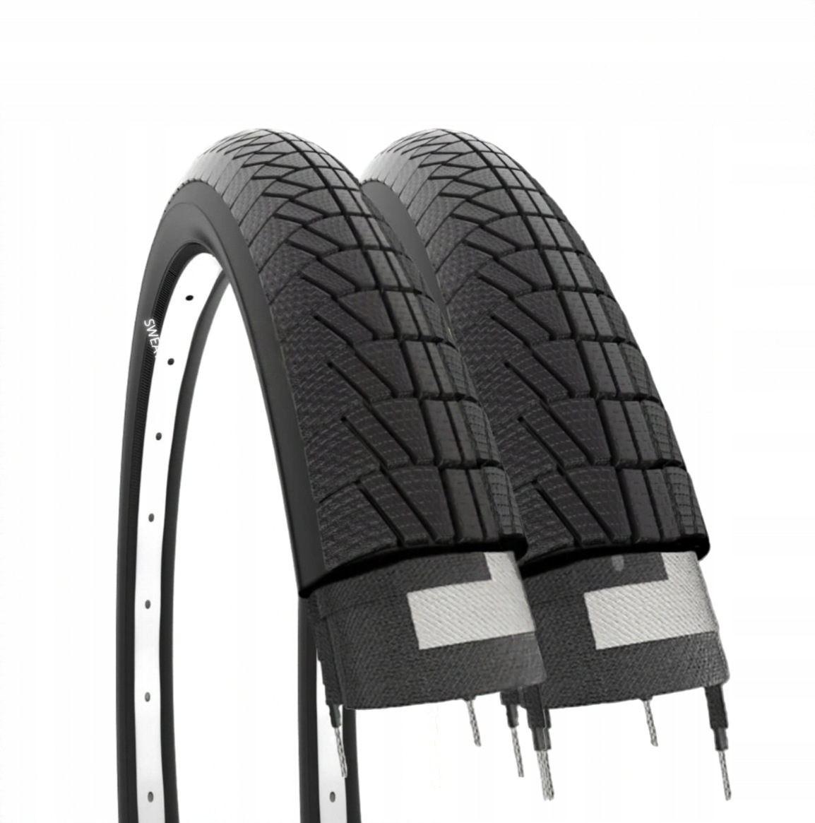 Opony rowerowe Ecovelo 20x1.75 47-406 miejskie czarne 2 szt.