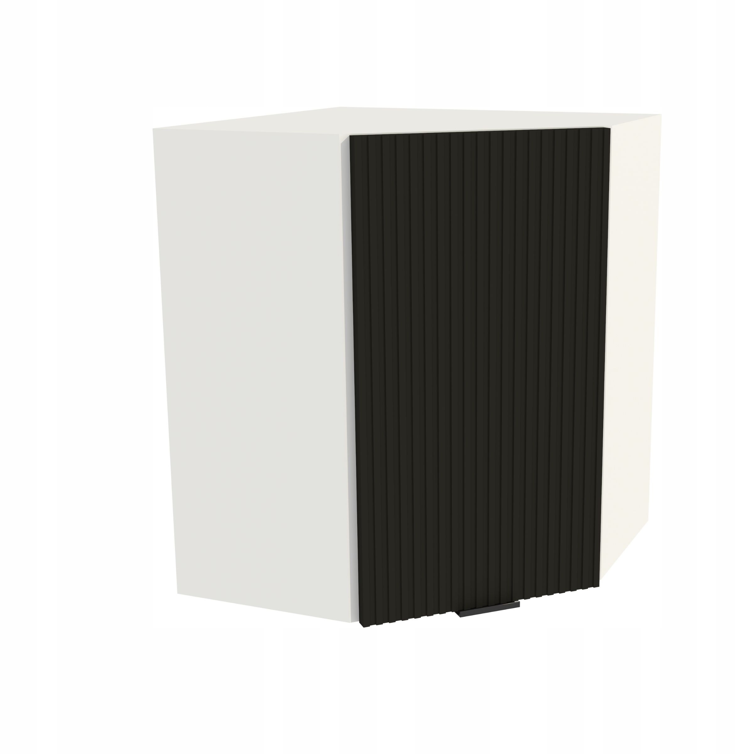 Horná rohová kuchynská skrinka 60/72 Vigo Biela predná časť Ryfla Čierna Matná