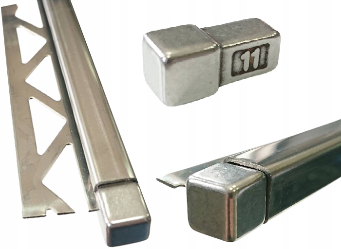

Narożnik kwadratowy Zakończenie listwy 11 mm Stal