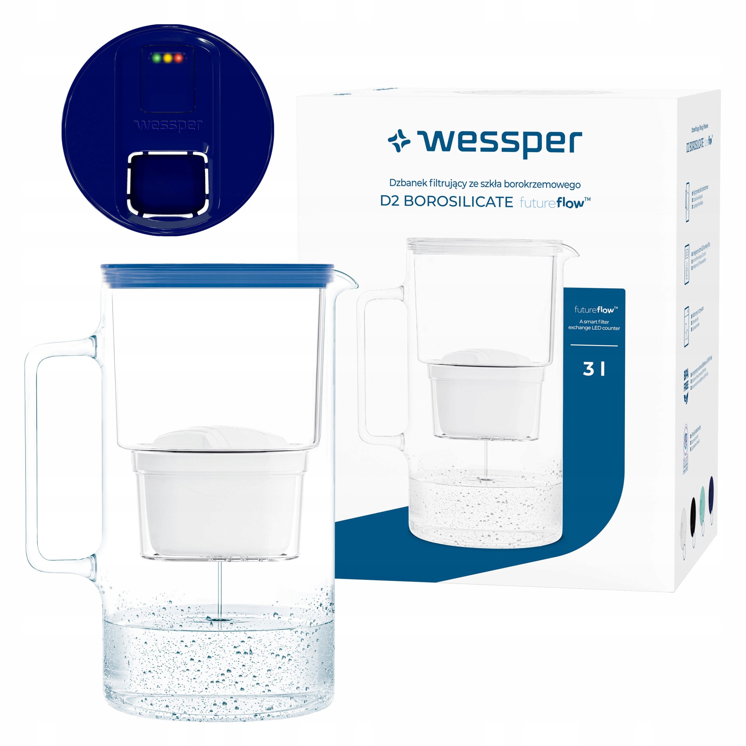 Filtrační konvice Wessper FutureFlow Aquamax 3 l 1 x filtrační vložka vody