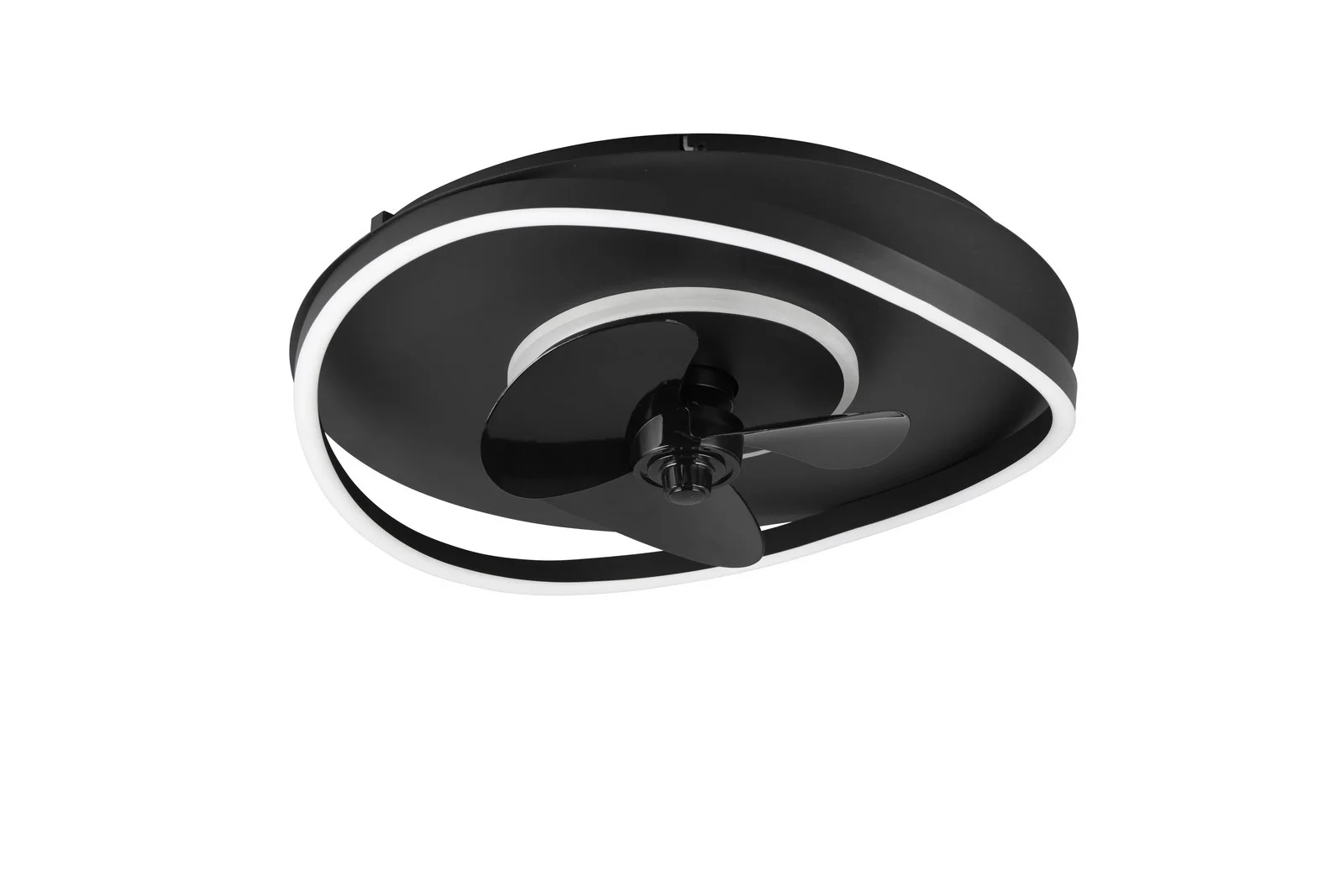 Stropný ventilátor s Led lampou čierny s diaľkovým ovládaním Rl Sortland 30 W
