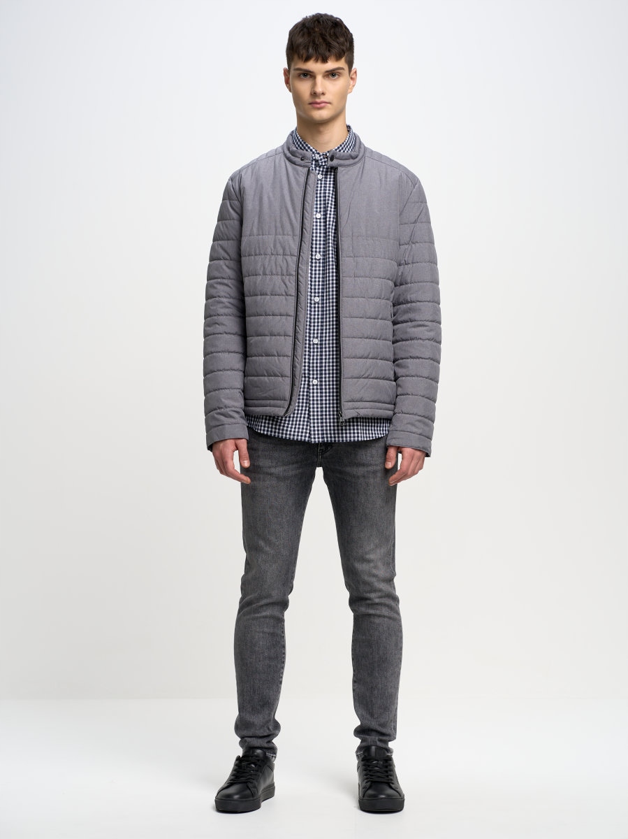 Big Star Pánská Bunda Biker Šedá Jonoto M