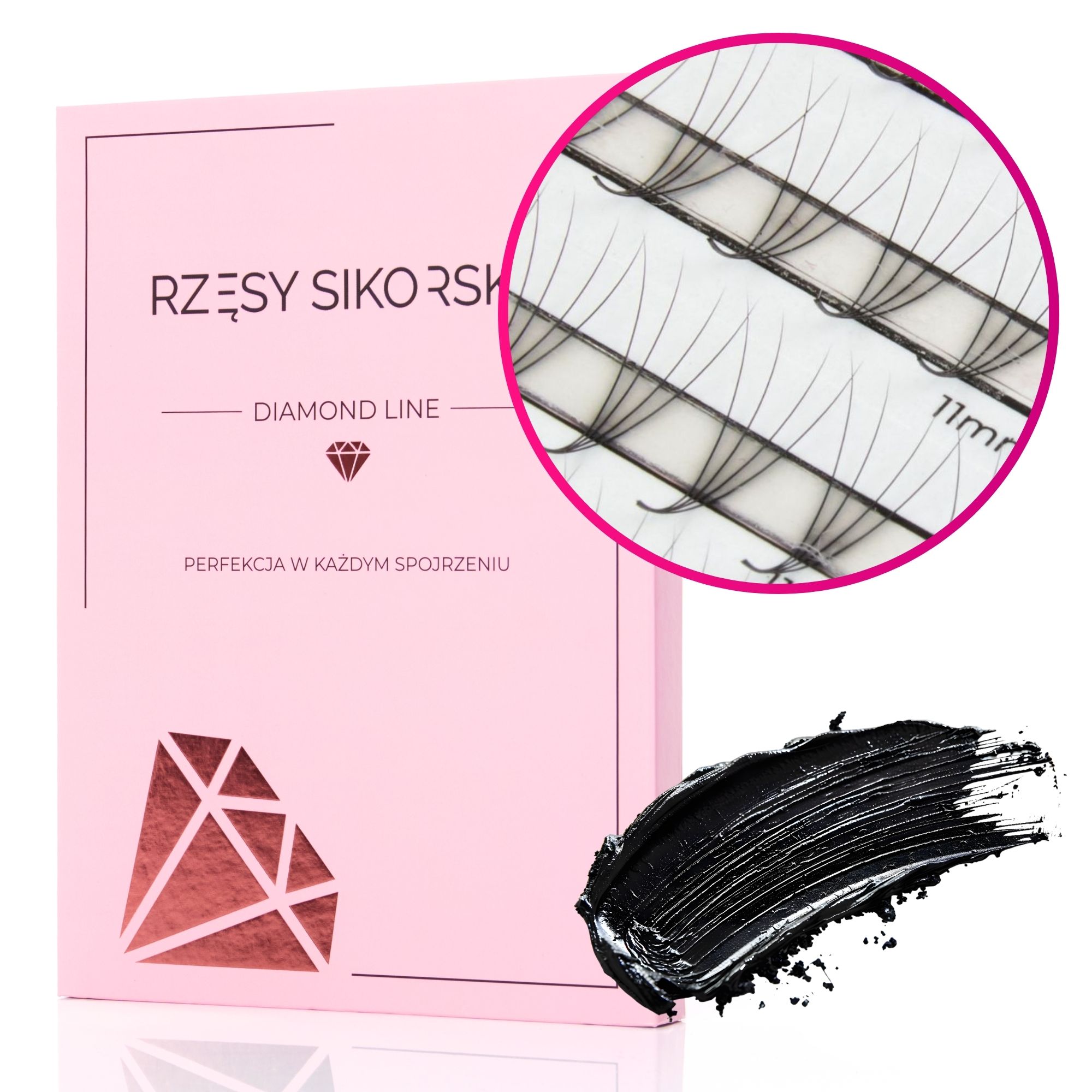 Rzęsy Sikorska Gotowe Kępki Rzęs Pbt 4D/0,07/CC (1200 Szt. 6-13) – MIX