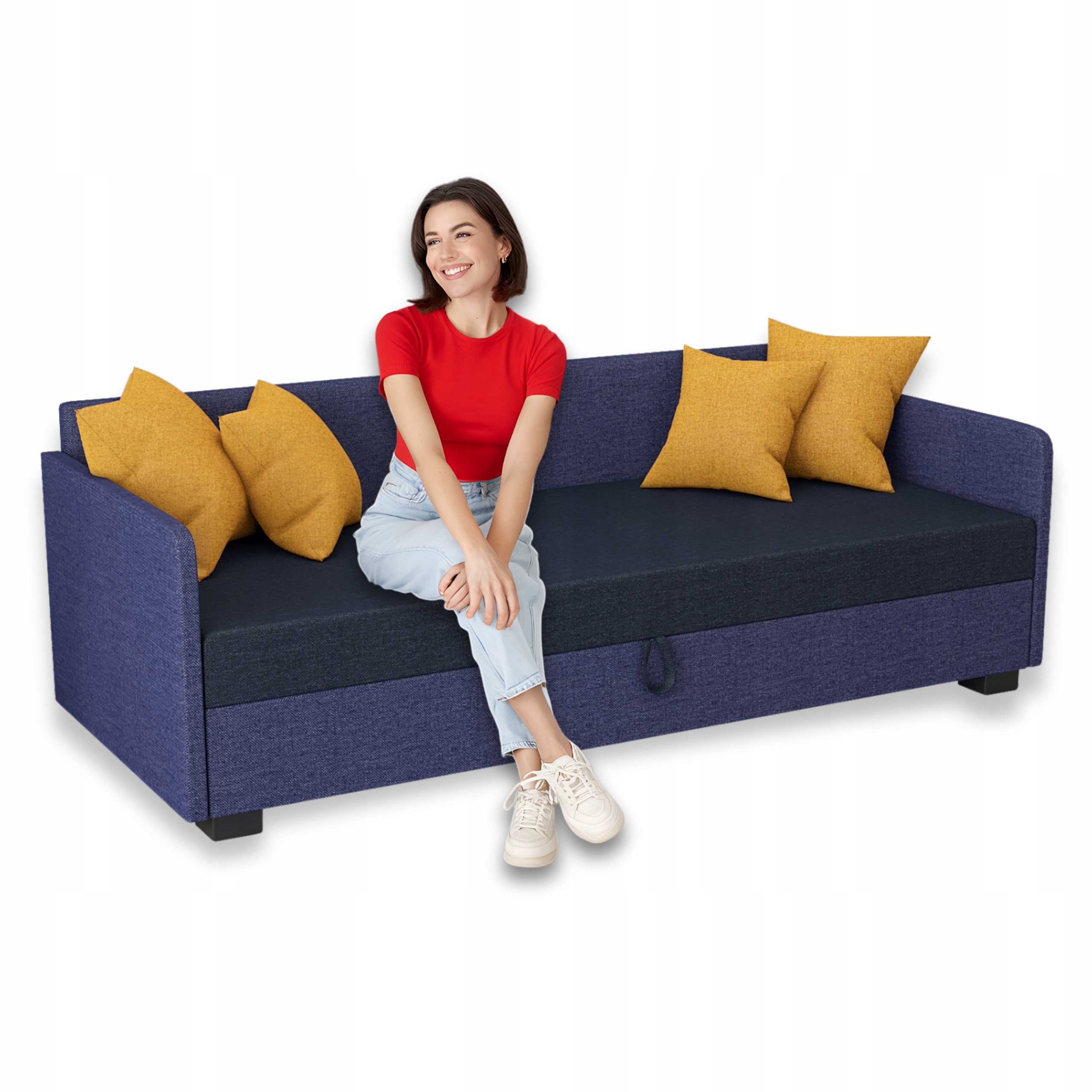 Lůžko pro dítě 90 x 195 cm Čalouněný gauč na spaní Kontejner Polštáře