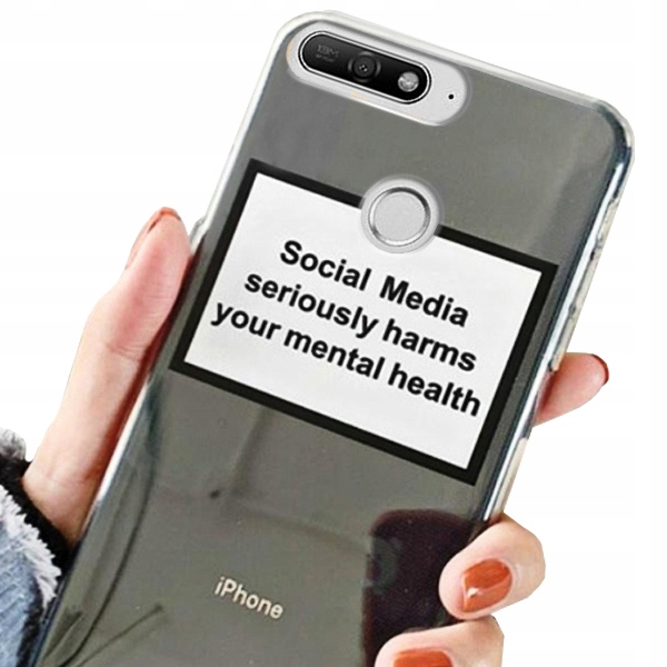 

Etui do Huawei Y7 Prime 2018 modne Social + szkło