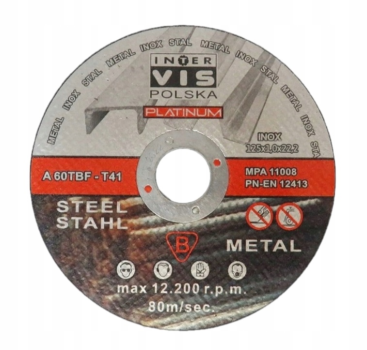 TARCZA DO CIĘCIA METALU STALI PŁASKA 125x1.0mm 1 sztuka