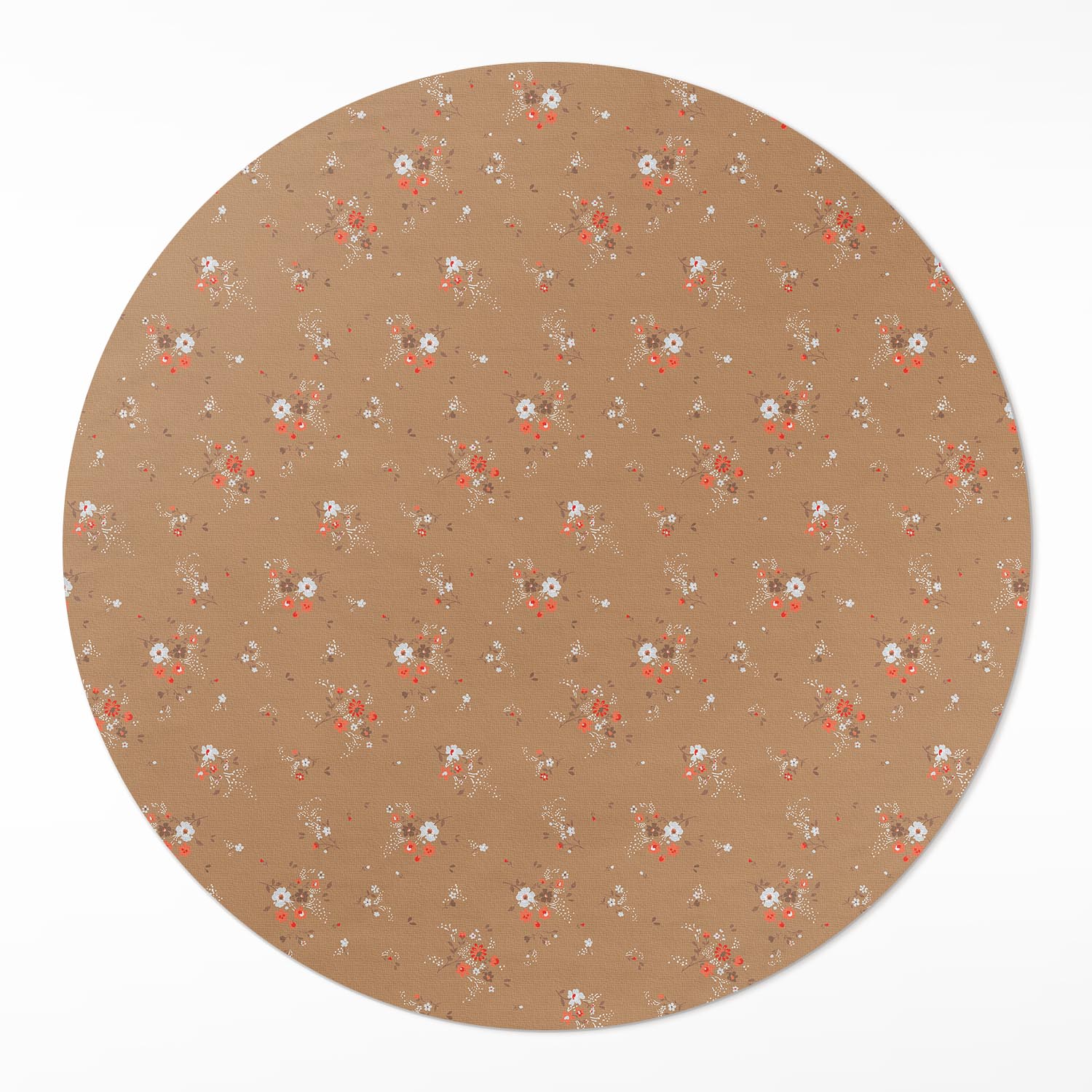 Okrúhly Pvc koberec Rozmer ⌀ 100 cm Drobné poľné kvietky v štýle vintage boho