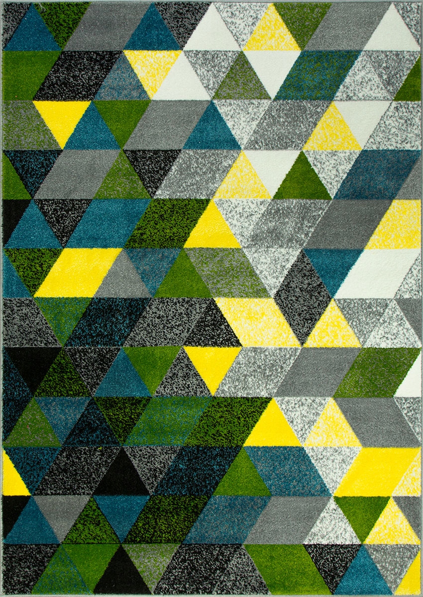 

200x300 cm Zielony Dywan Rainbow Trójkąty Romby