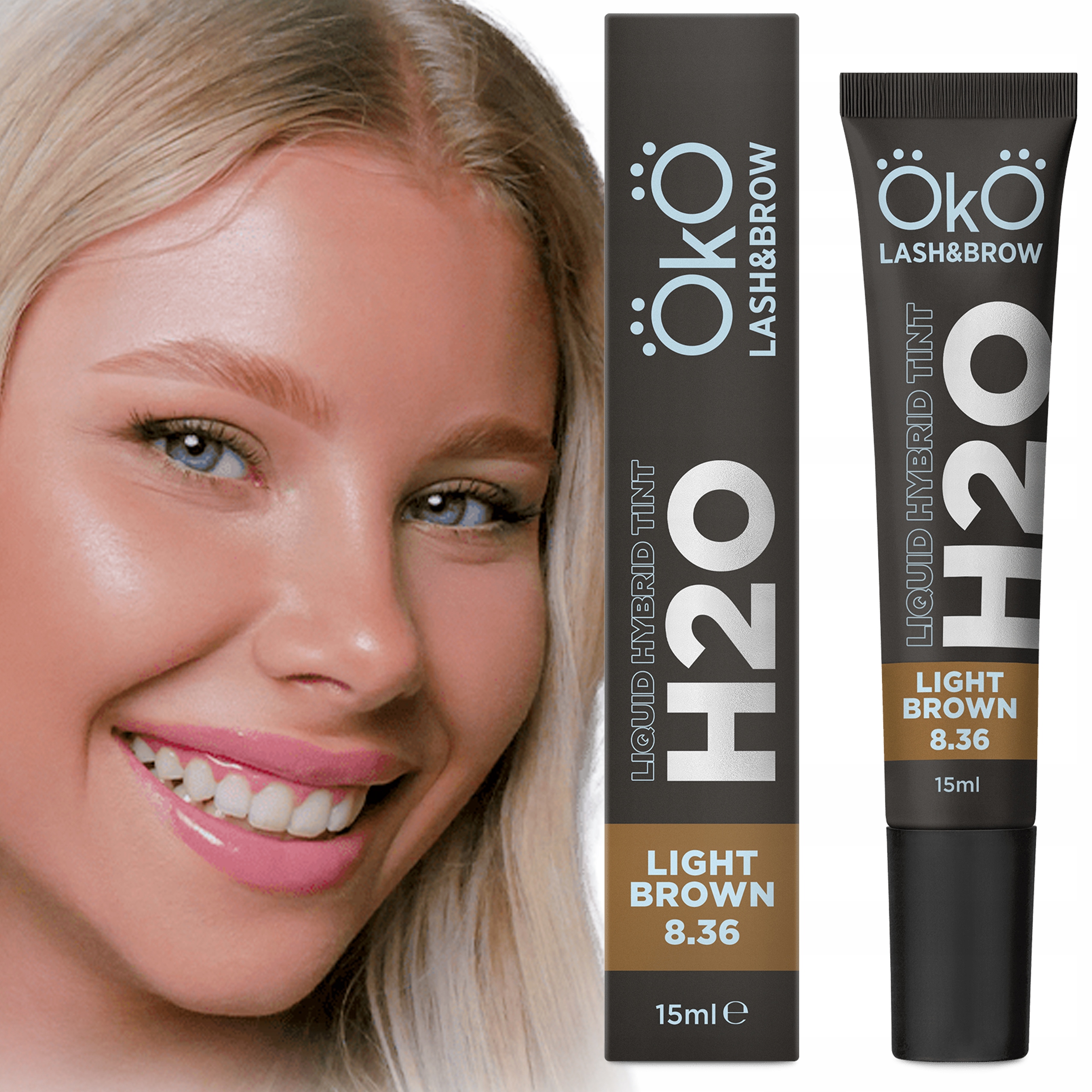 Oko Barva Na Obočí A Řasy Hnědá Light Brown 8.36 Liquid Hybrid Tint 15 ml
