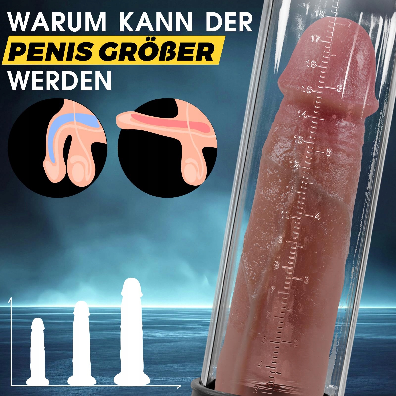 MANUELLE Penis Pompka Powiększająca Dla Mężczyzn Z Lusterkiem 3 Sztuki — miniatura 4