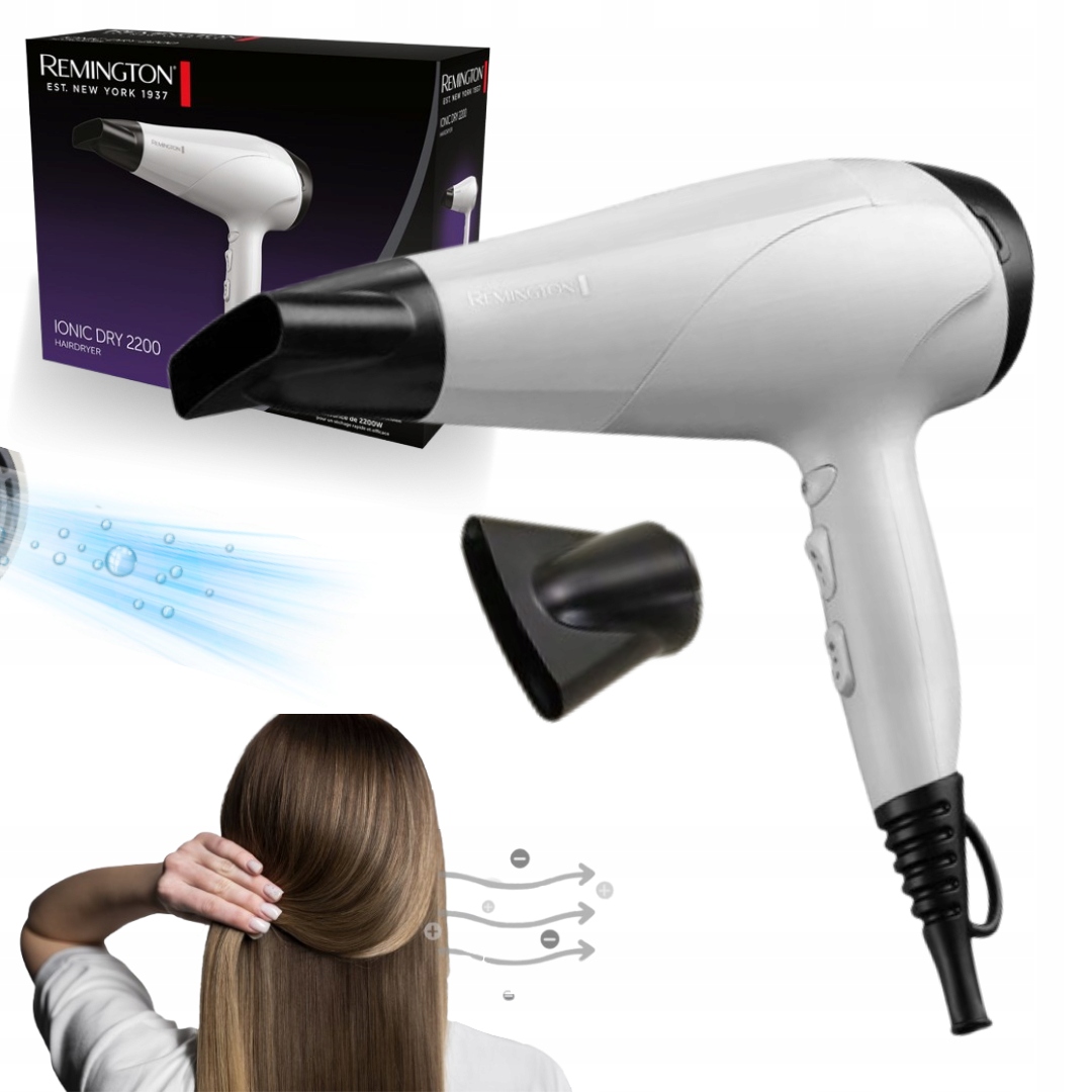 Suszarka Do Włosów Remington Jonizacja Funkcja Cool Shot Moc 2200W Uchwyt