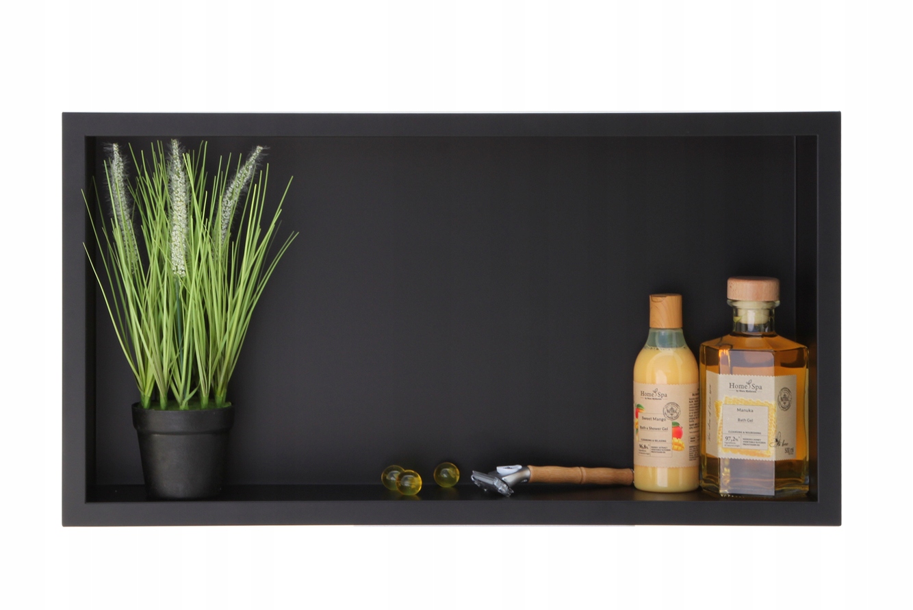 Wall-box One Black Jednoduchá polica čierna 60x30x10 cm