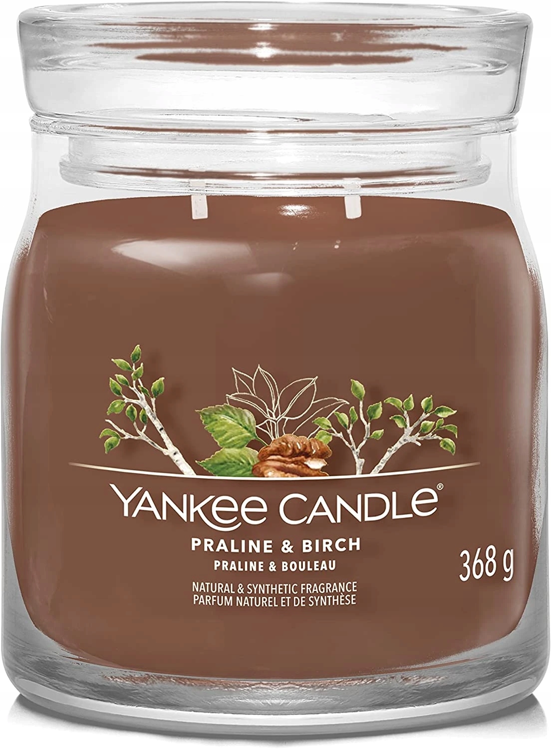 Yankee Candle vonná svíčka Signature ve skle střední Praline & Birch 368g