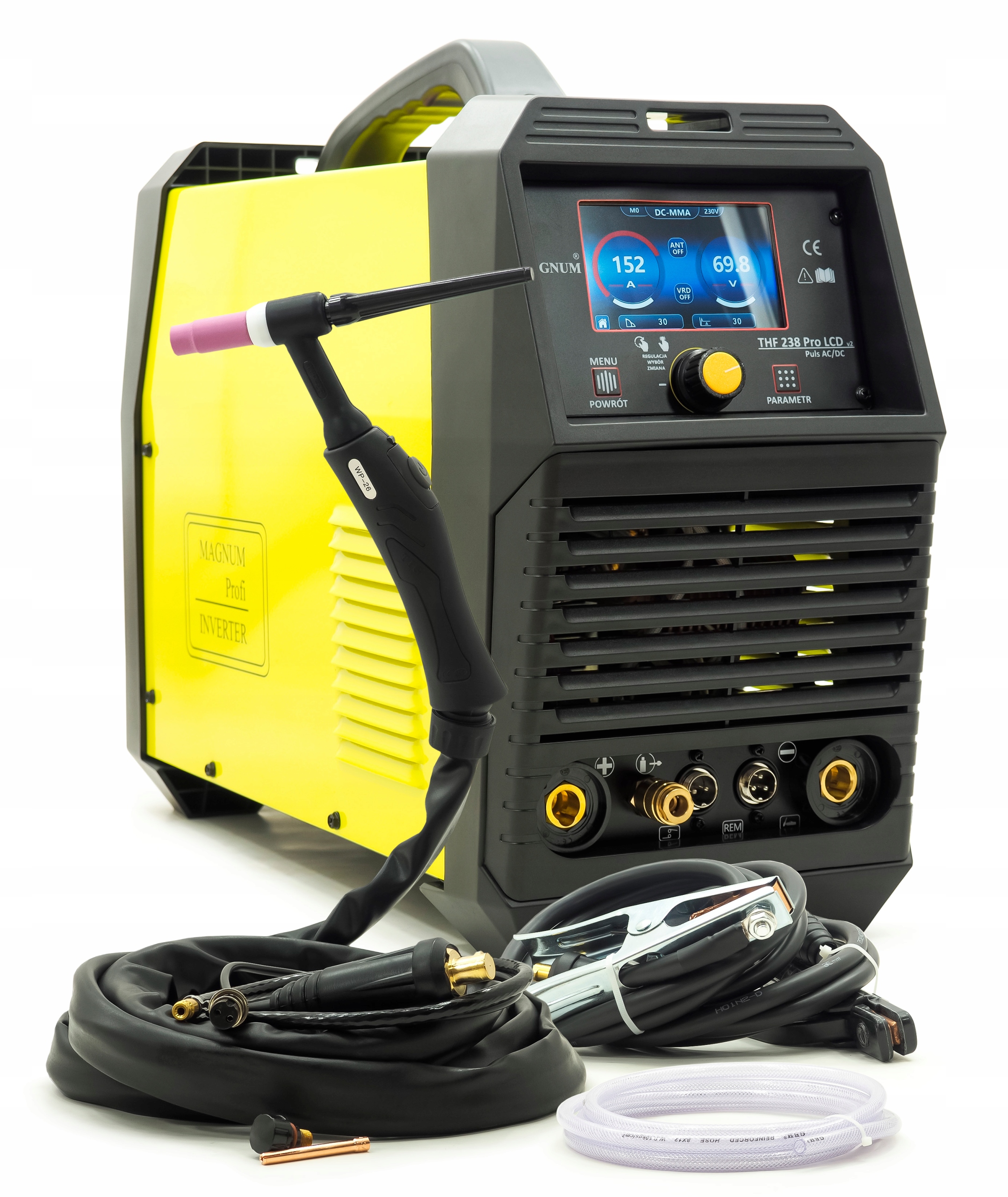 Tig svařovací stroj Magnum Thf 238 Pro Ac/dc LCD Puls v2 Aluminium 200A 2T 4T Spot